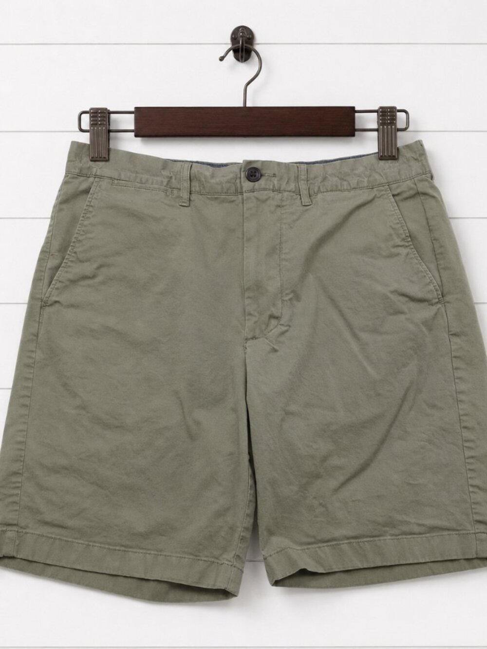 J.Crew Chino Shorts Mens 32 Olive Green 9" Inseam Preppy Classic